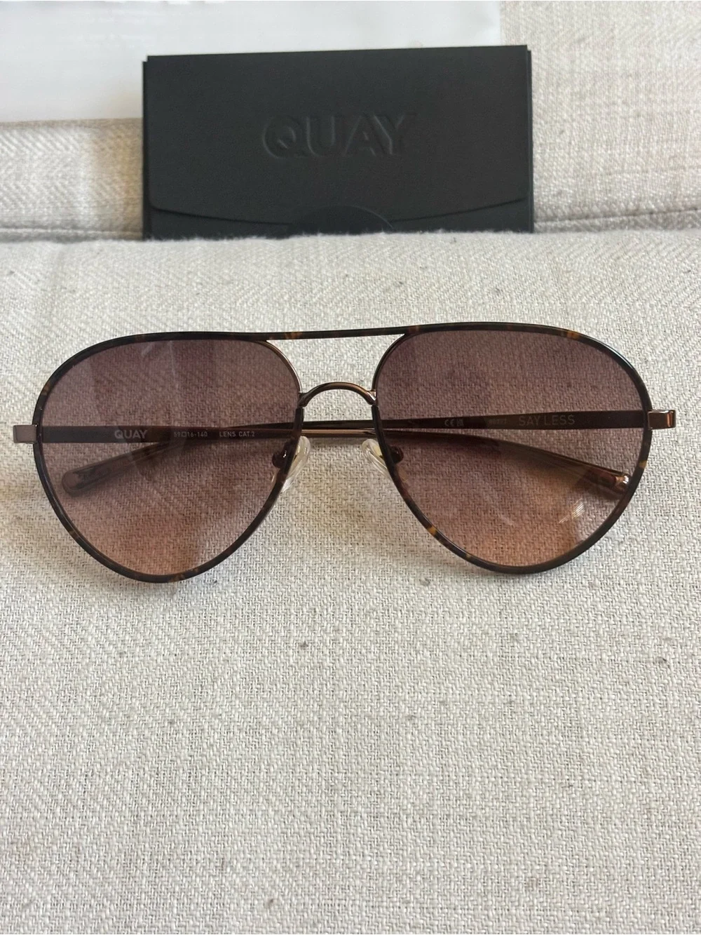 Quay Australia Say Less Sunglasses – Brown Tortoise/Brown Fade NWT